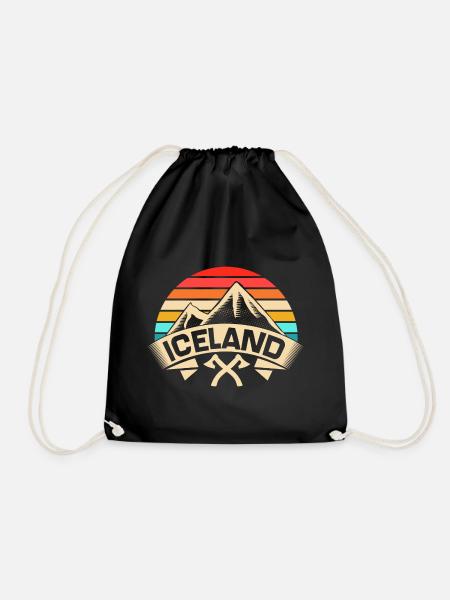 Island Reykjavik Geschenkidee - Turnbeutel - Schwarz