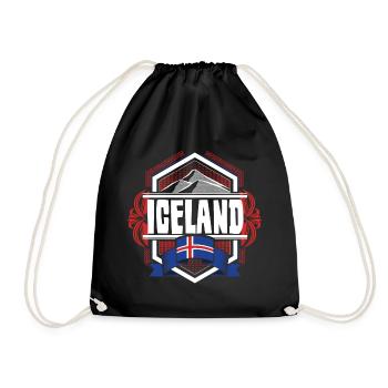 Icelandic Icelandic Country - Drawstring Bag - black - Front