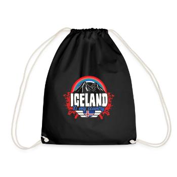 Island Pferde Geschenk - Turnbeutel - Schwarz - Vorne