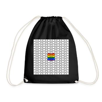 Puzzleteile Regenbogenflagge LGBTQ Awareness - Turnbeutel - Schwarz - Vorne