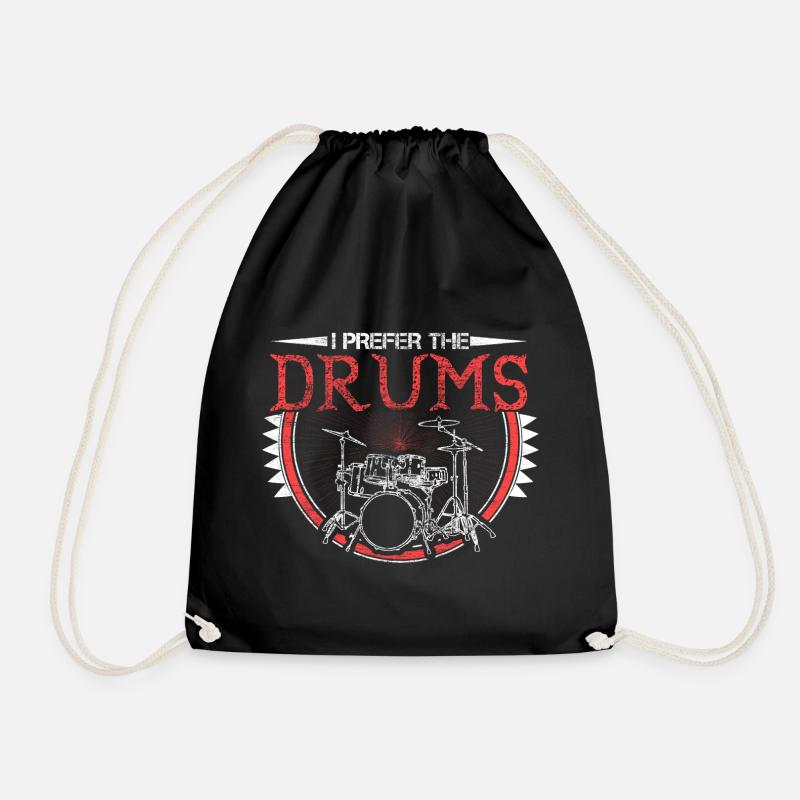 Schlagzeug Drumsticks Geschenk - Turnbeutel - Schwarz