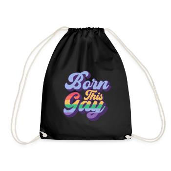 Schwul Lesbisch Regenbogen T-Shirt Geschenkidee - Turnbeutel - Schwarz - Vorne