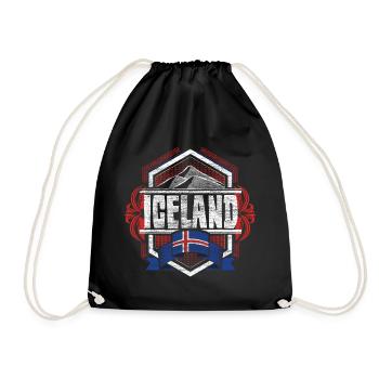 Iceland Nordic Pride - Drawstring Bag - black - Front