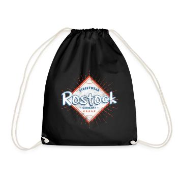 Rostock Germany City Skyline Home Love - Drawstring Bag - black - Front