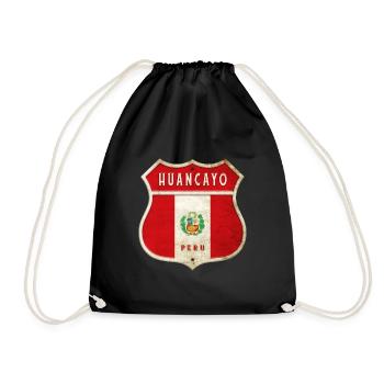 Armoiries de Huancayo, motif du drapeau du Pérou - Sac de sport léger - noir - Devant