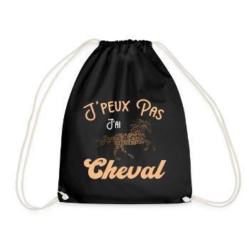 Je peux pas j'ai cheval - cheval mandala - Sac de sport léger - noir - Devant