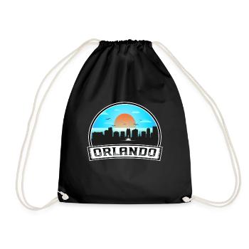 Orlando Florida USA Skyline Vintage Sonnenuntergang Reisen - Turnbeutel - Schwarz - Vorne