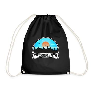 Sacramento Californie États-Unis Skyline Vintage Sunset T - Sac de sport léger - noir - Devant