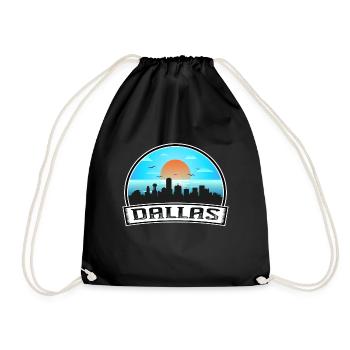 Dallas Texas États-Unis Skyline Vintage Sunset Travel Sou - Sac de sport léger - noir - Devant