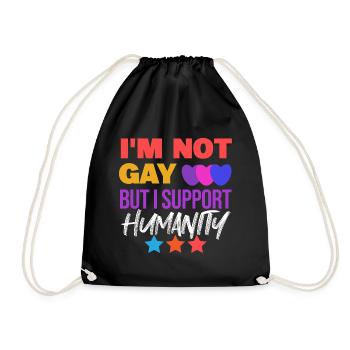 Cool Lgbt Statement Rechte Homosexueller Herz - Turnbeutel - Schwarz - Vorne