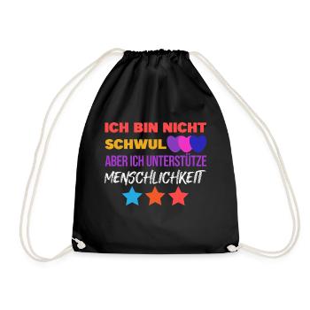 Gleichberechtigung Statement Lgbt Sexualität Herz - Turnbeutel - Schwarz - Vorne
