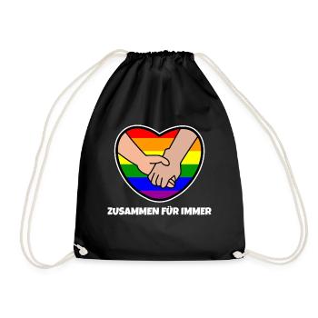 Sexualité Arc-en-ciel Lgbt Déclaration Coeur Amour - Sac de sport léger - noir - Devant