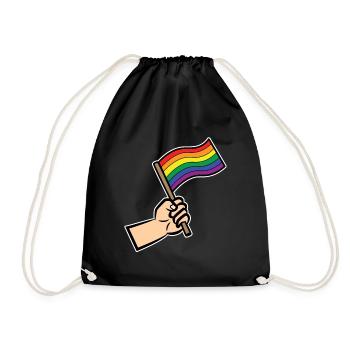 Rainbow Flag Human Rights Lgbt Sexuality - Drawstring Bag - black - Front