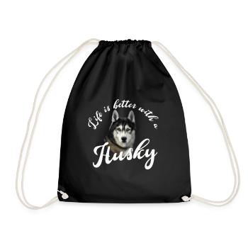 Husky - Drawstring Bag - black - Front