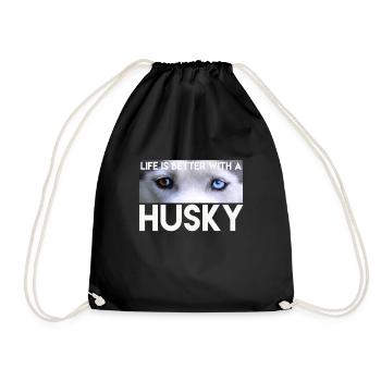 Husky - Drawstring Bag - black - Front