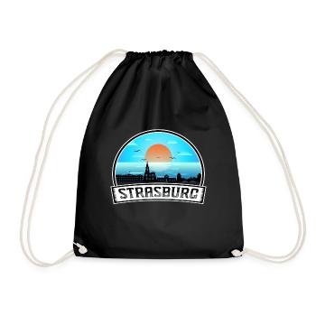 Strasburg Frankreich Skyline Vintage Sunset Travel Sou - Turnbeutel - Schwarz - Vorne