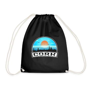 Cork Irlande Skyline Vintage Sunset Travel Souveni - Sac de sport léger - noir - Devant