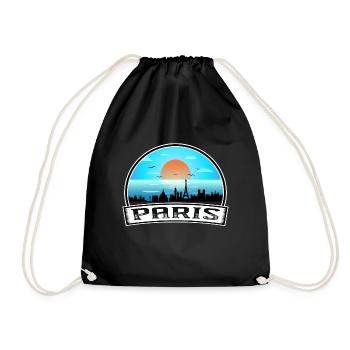 Paris France Skyline Vintage Sunset Travel Souveni - Sac de sport léger - noir - Devant