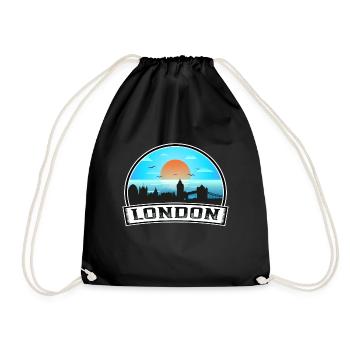 Londres Angleterre Skyline Vintage Sunset Travel Souve - Sac de sport léger - noir - Devant