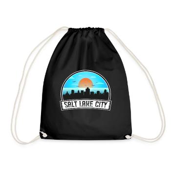 Salt Lake City Utah États-Unis Skyline Vintage Sunset Tra - Sac de sport léger - noir - Devant
