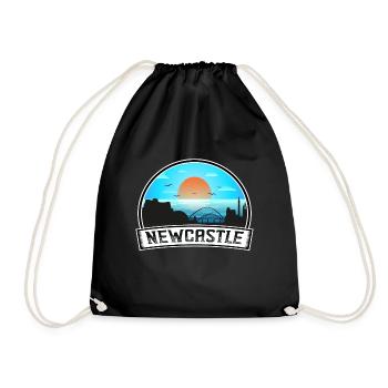 Newcastle England Skyline Vintage Sonnenuntergang Reisen So - Turnbeutel - Schwarz - Vorne