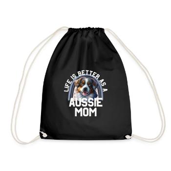 Australian Shepherd - Drawstring Bag - black - Front