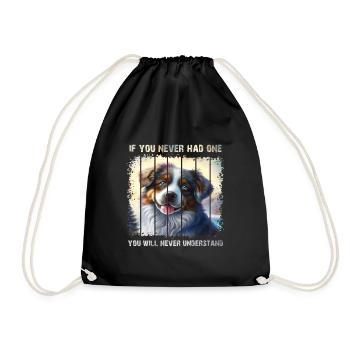 Australian Shepherd - Drawstring Bag - black - Front