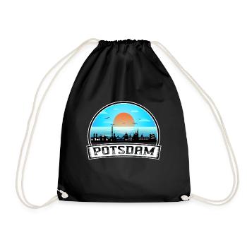 Potsdam Deutschland Skyline Vintage Sunset Travel Souv - Turnbeutel - Schwarz - Vorne