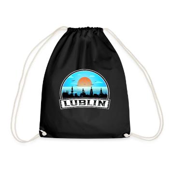 Lublin Pologne Skyline Vintage Sunset Travel Souven - Sac de sport léger - noir - Devant