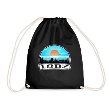 Lodz Pologne Skyline Vintage Sunset Souvenir de voyage - Sac de sport léger - noir - Devant