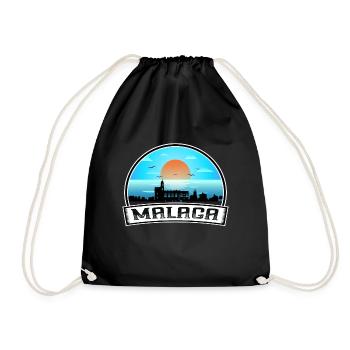 Malaga Espagne Skyline Vintage Sunset Travel Souveni - Sac de sport léger - noir - Devant