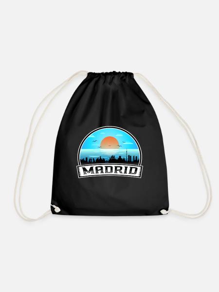 Madrid Spanien Skyline Vintage Sunset Travel Souveni - Turnbeutel - Schwarz