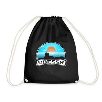 Odessa Ukraine Skyline Vintage Sunset Travel Souve - Drawstring Bag - black - Front