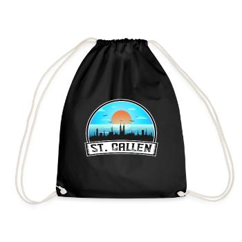 Saint-Gall Suisse Skyline Vintage Sunset - Sac de sport léger - noir - Devant