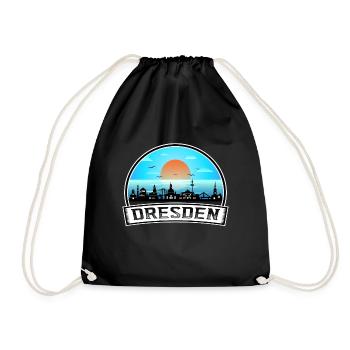 Dresde Allemagne Skyline Vintage Sunset Travel Souv - Sac de sport léger - noir - Devant