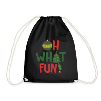 Frohe Weihnachten - Turnbeutel - Schwarz - Vorne