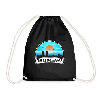 Mumbai Inde Skyline Vintage Sunset Travel Souveni - Sac de sport léger - noir - Devant