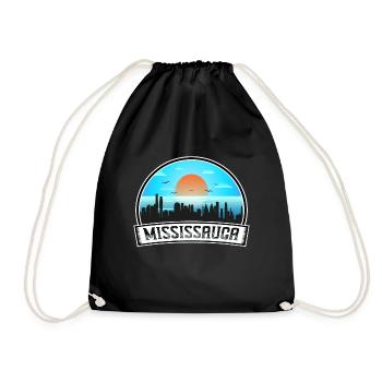 Mississauga Kanada Skyline Vintage Sunset Travel S - Turnbeutel - Schwarz - Vorne