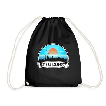 Gold Coast Australia Skyline Vintage Sunset Travel - Drawstring Bag - black - Front