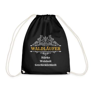 Waldläufer | Dungeons n Dragons, DSA, RPG - Turnbeutel - Schwarz - Vorne
