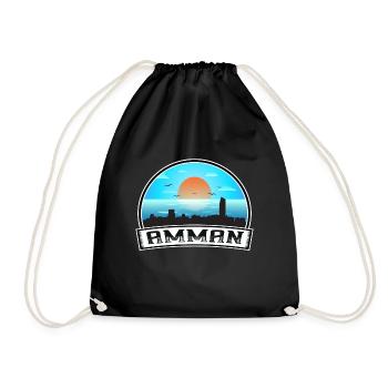 Amman Jordanie Skyline Vintage Sunset Travel Souveni - Sac de sport léger - noir - Devant