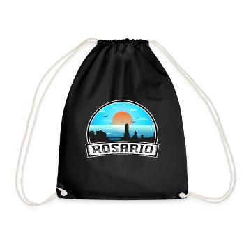 Rosario Argentinien Skyline Vintage Sonnenuntergang Reisen So - Turnbeutel - Schwarz - Vorne