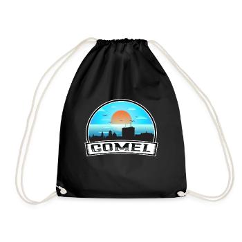 Gomel Belarus Skyline Vintage Sunset Travel Souven - Drawstring Bag - black - Front