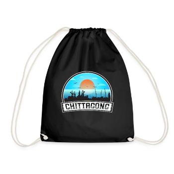 Chittagong Bangladesh Skyline Vintage Sunset Trave - Drawstring Bag - black - Front