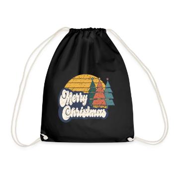 Merry Christmas - Turnbeutel - Schwarz - Vorne