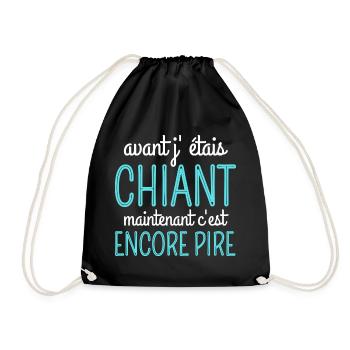 avant j' étais chiant humour homme cadeau drôle - Sac de sport léger - noir - Devant