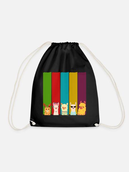 My Llama Holiday Squad - Turnbeutel - Schwarz