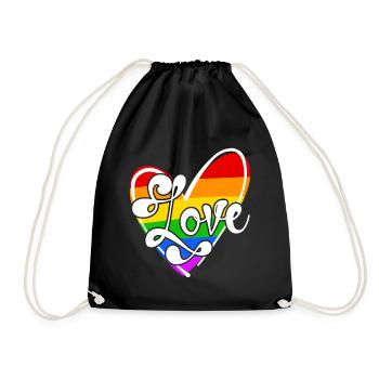 Relation Amour LGBT Sexualité Coeur Bisexuel - Sac de sport léger - noir - Devant