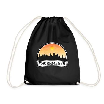 Sacramento Californie États-Unis Skyline Vintage Sunset T - Sac de sport léger - noir - Devant