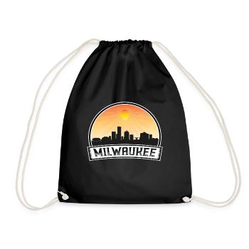 Milwaukee Wisconsin États-Unis Skyline Vintage Sunset Tra - Sac de sport léger - noir - Devant